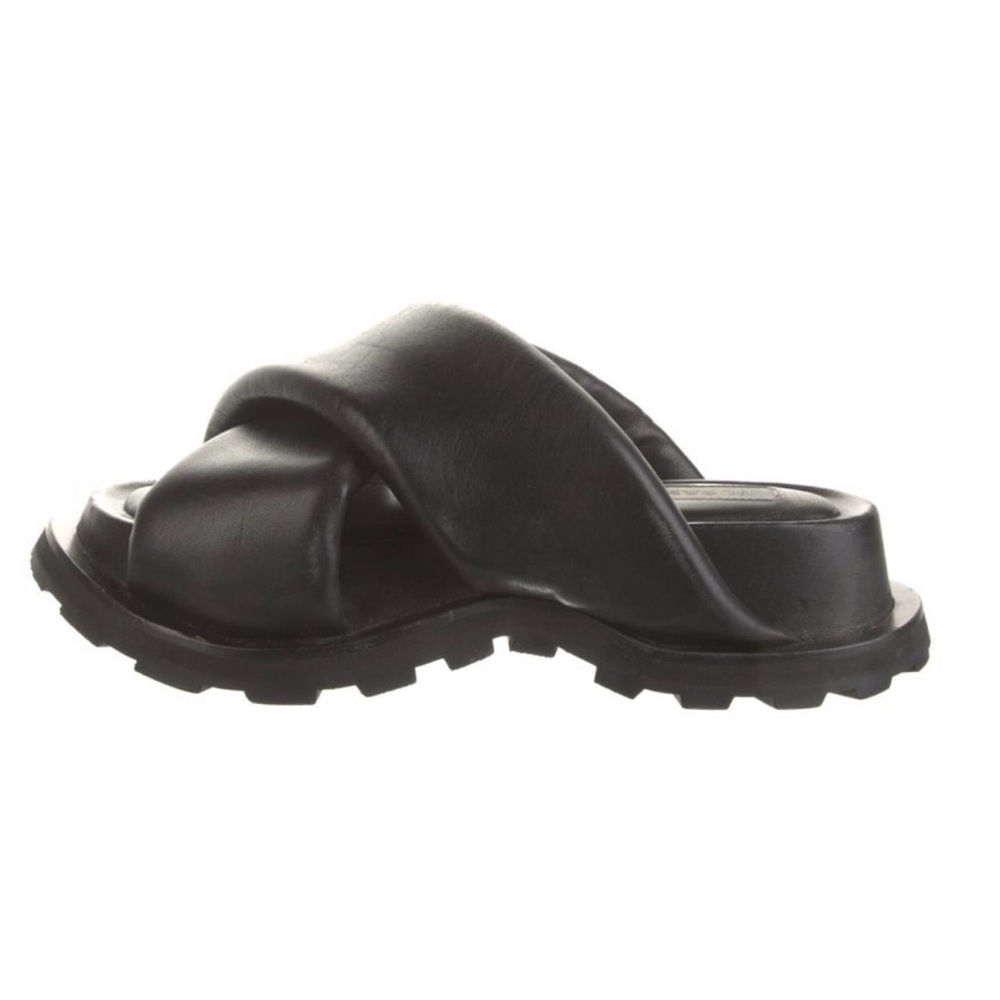 Jil Sander Black Leather Sandals